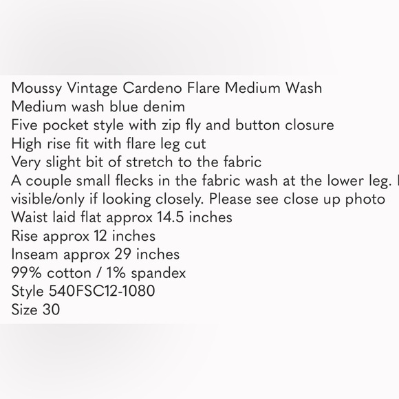 Moussy Vintage Cardeno Flare Medium Wash - Picture 9 of 9